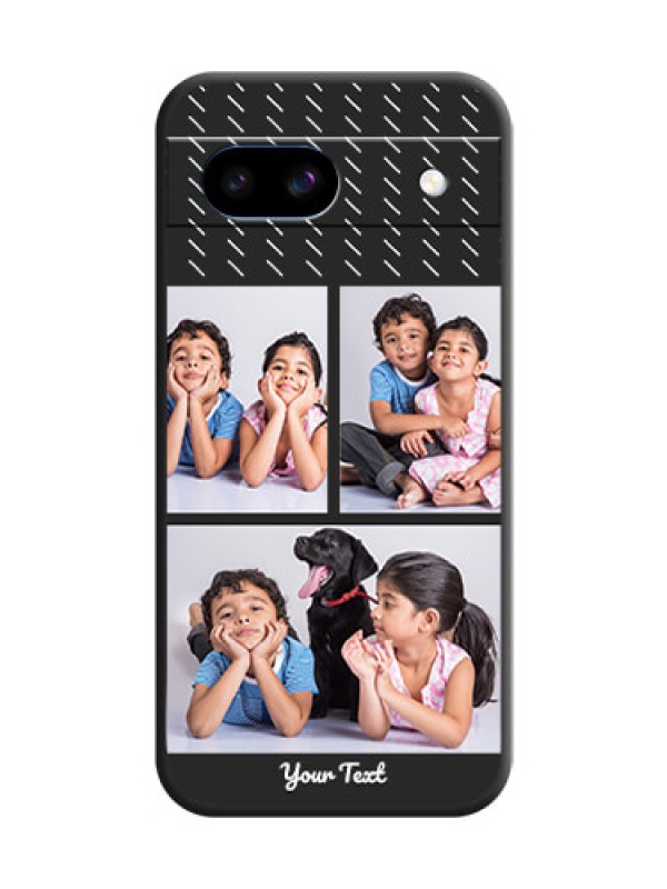 Custom Cross Dotted Pattern with 2 Image Holder On Space Black Custom Soft Matte Mobile Back Cover - Google Pixel 8A 5G