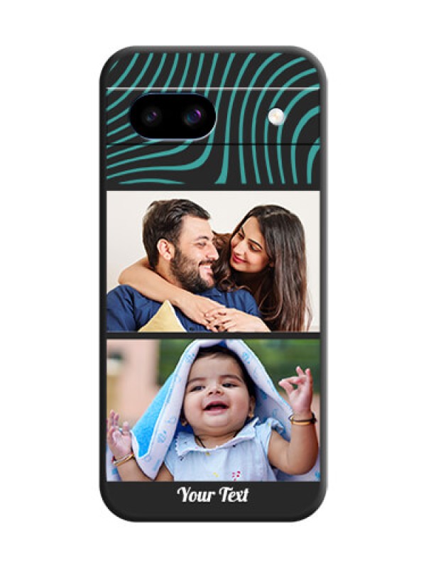 Custom Wave Pattern with 2 Image Holder On Space Black Custom Soft Matte Mobile Back Cover - Google Pixel 8A 5G