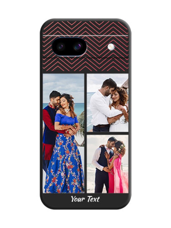 Custom Wave Pattern with 3 Image Holder On Space Black Custom Soft Matte Mobile Back Cover - Google Pixel 8A 5G