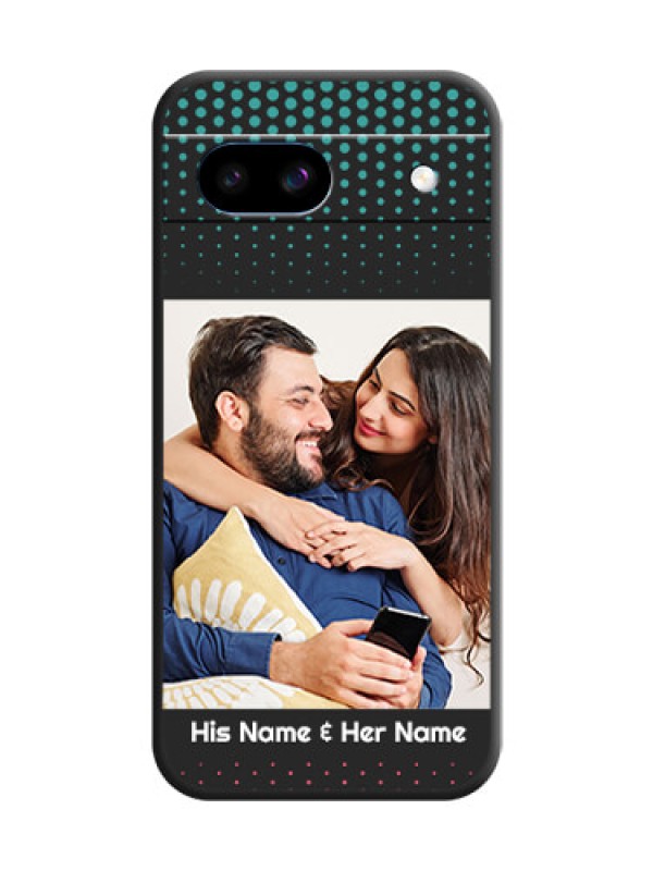 Custom Faded Dots with Grunge Photo Frame and Text On Space Black Custom Soft Matte Mobile Back Cover - Google Pixel 8A 5G