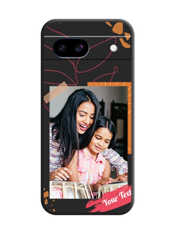 Custom Orange Photo Frame On Space Black Custom Soft Matte Mobile Back Cover - Google Pixel 8A 5G