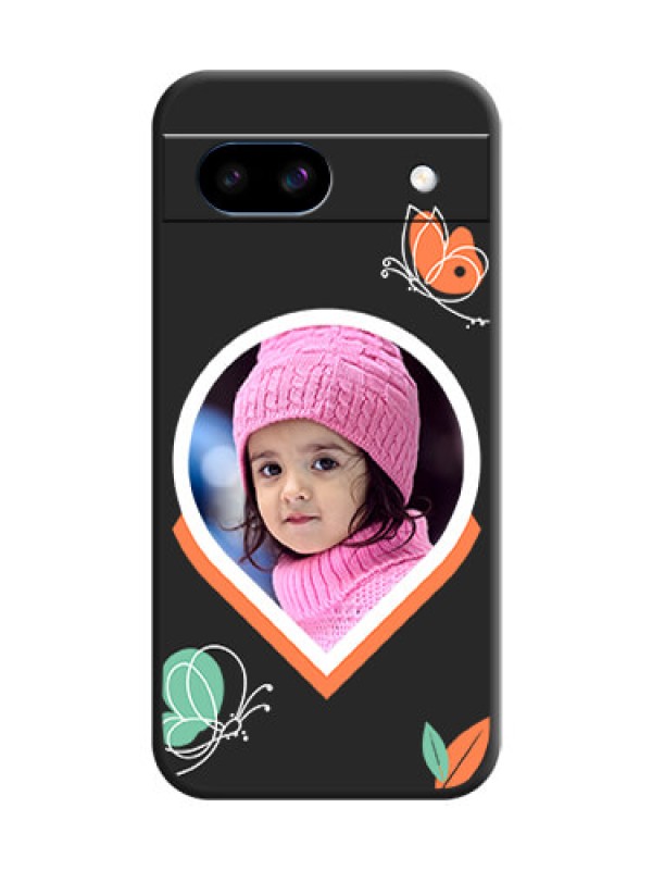 Custom Upload Pic With Simple Butterly Design On Space Black Custom Soft Matte Mobile Back Cover - Google Pixel 8A 5G