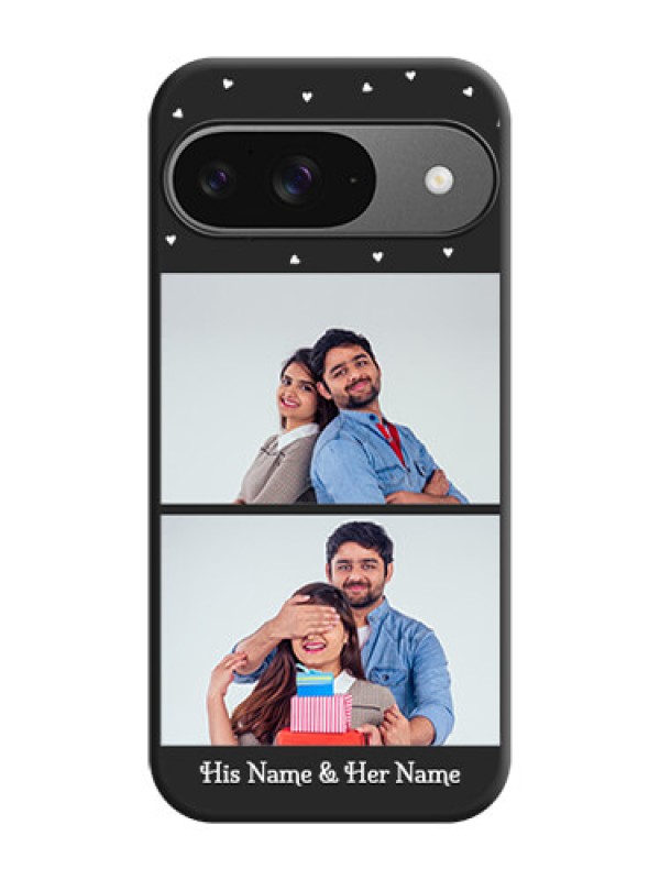 Custom Miniature Love Symbols with Name On Space Black Custom Soft Matte Mobile Back Cover - Google Pixel 9 5G