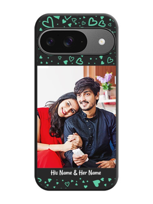 Custom Sea Green Indefinite Love Pattern on Photo On Space Black Custom Soft Matte Mobile Back Cover - Google Pixel 9 5G