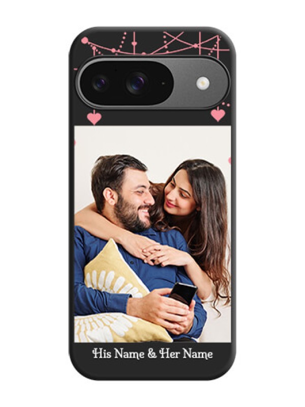 Custom Pink Love Hangings with Text On Space Black Custom Soft Matte Mobile Back Cover - Google Pixel 9 5G