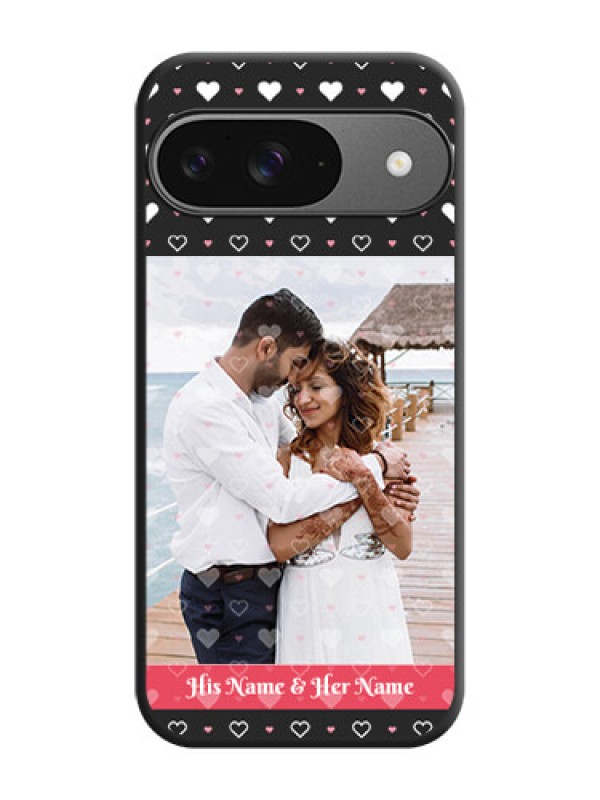 Custom White Color Love Symbols with Text Design on Photo On Space Black Custom Soft Matte Mobile Back Cover - Google Pixel 9 5G