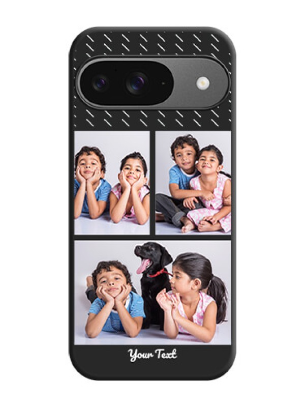 Custom Cross Dotted Pattern with 2 Image Holder On Space Black Custom Soft Matte Mobile Back Cover - Google Pixel 9 5G