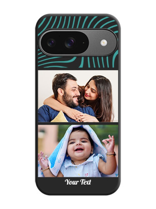 Custom Wave Pattern with 2 Image Holder On Space Black Custom Soft Matte Mobile Back Cover - Google Pixel 9 5G