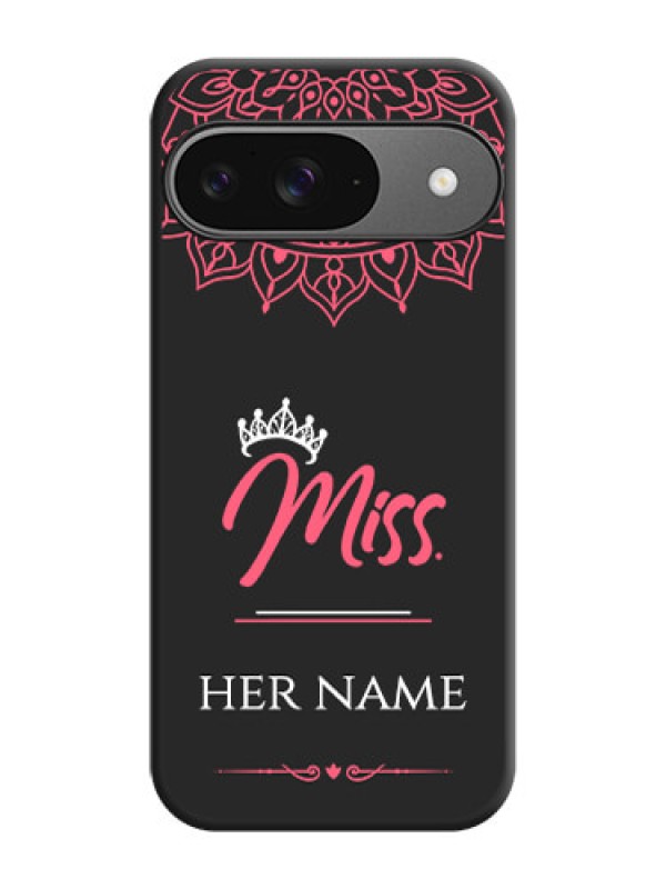 Custom Mrs Name with Floral Design On Space Black Custom Soft Matte Mobile Back Cover - Google Pixel 9 5G