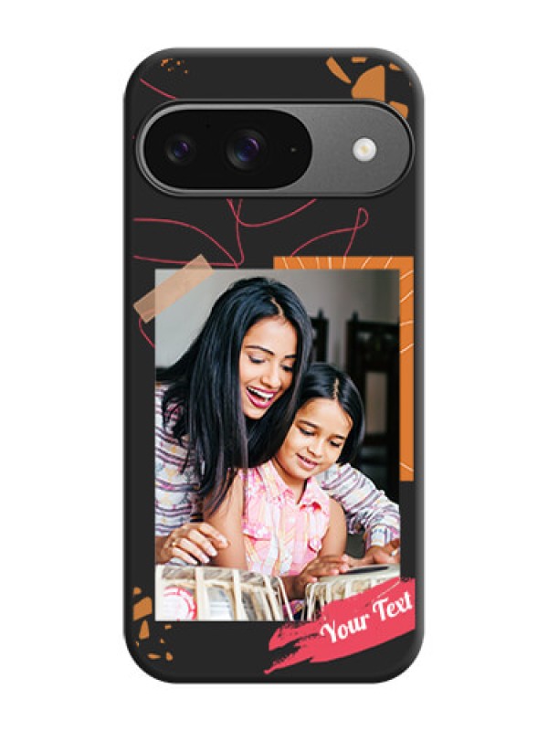 Custom Orange Photo Frame On Space Black Custom Soft Matte Mobile Back Cover - Google Pixel 9 5G