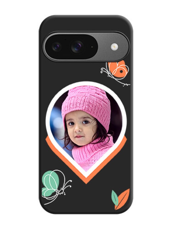 Custom Upload Pic With Simple Butterly Design On Space Black Custom Soft Matte Mobile Back Cover - Google Pixel 9 5G