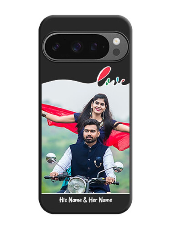 Custom Fall in Love Pattern with Picture on Photo On Space Black Custom Soft Matte Mobile Back Cover - Google Pixel 9 Pro 5G