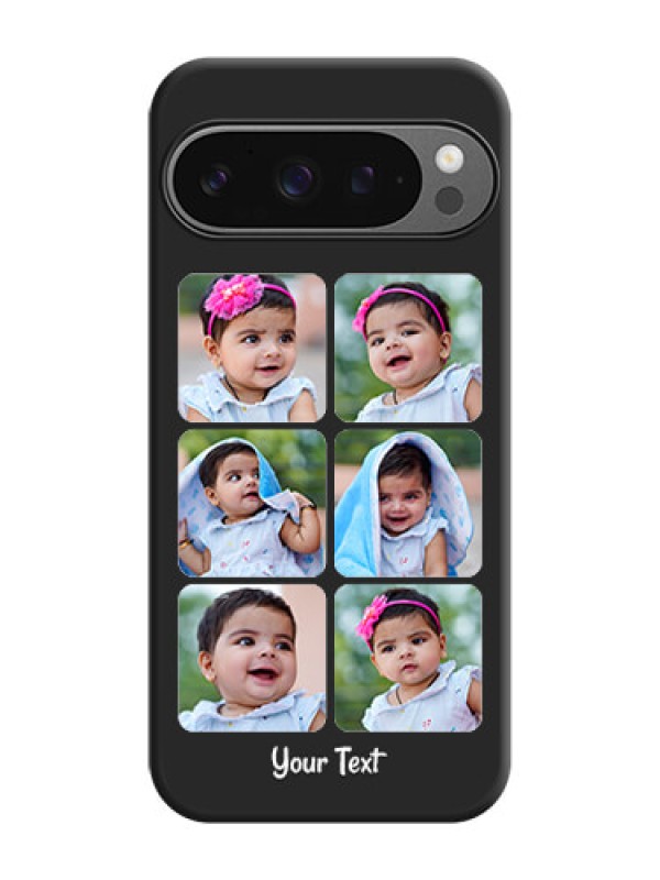 Custom Floral Art with 6 Image Holder on Photo On Space Black Custom Soft Matte Mobile Back Cover - Google Pixel 9 Pro 5G