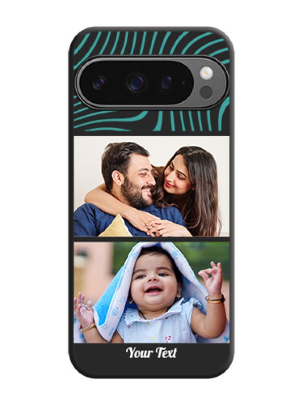 Custom Wave Pattern with 2 Image Holder On Space Black Custom Soft Matte Mobile Back Cover - Google Pixel 9 Pro 5G