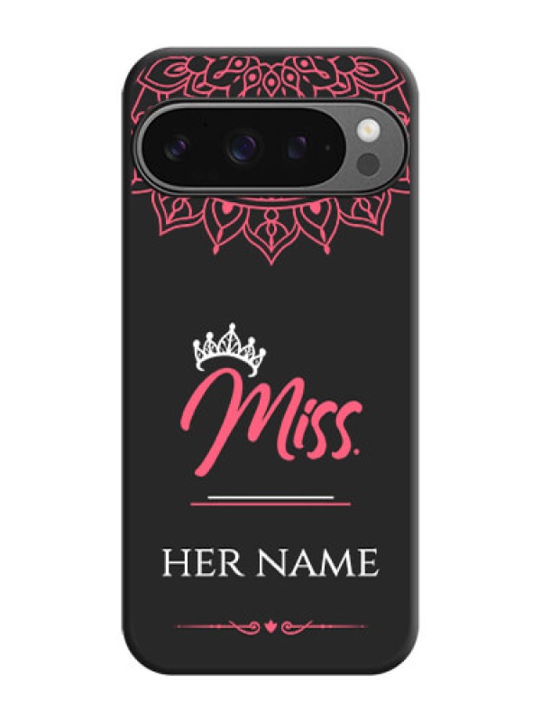 Custom Mrs Name with Floral Design On Space Black Custom Soft Matte Mobile Back Cover - Google Pixel 9 Pro 5G