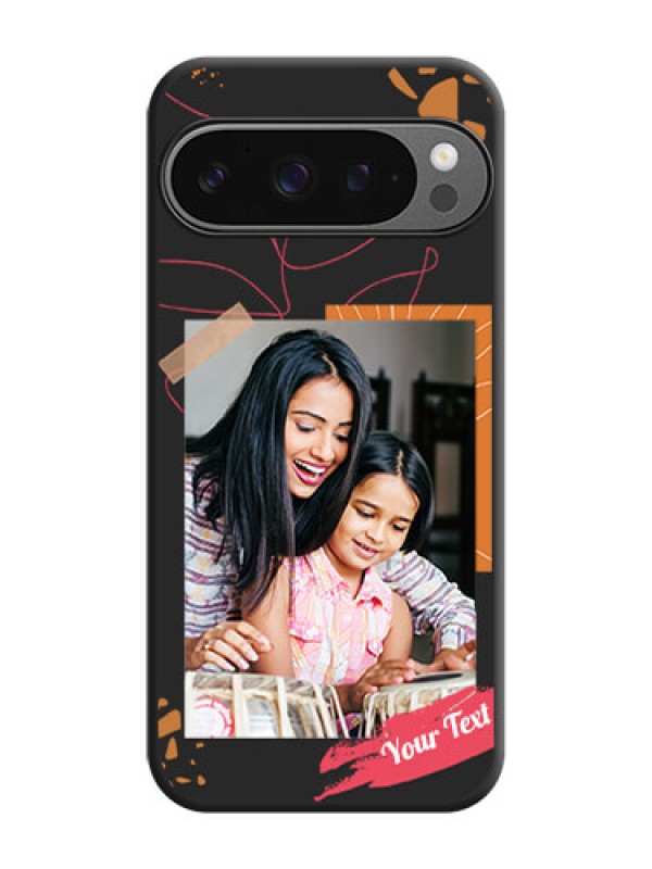 Custom Orange Photo Frame On Space Black Custom Soft Matte Mobile Back Cover - Google Pixel 9 Pro 5G