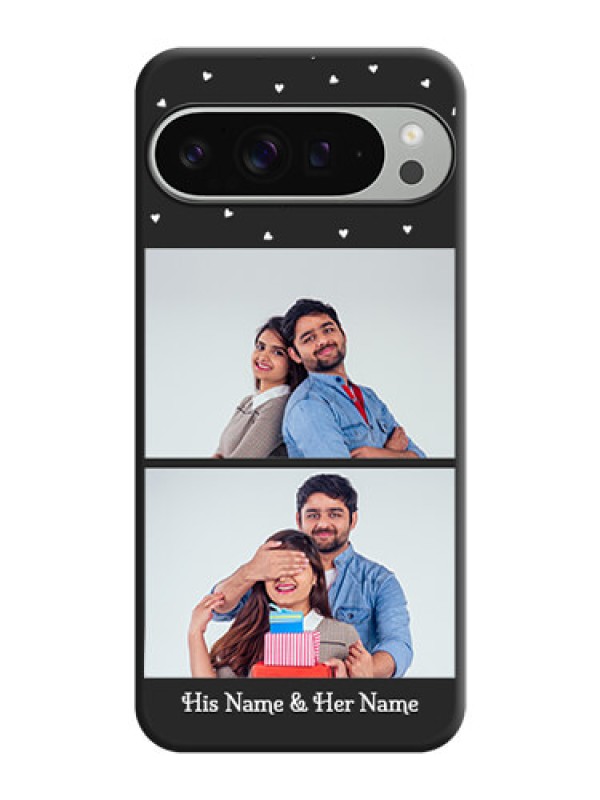 Custom Miniature Love Symbols with Name On Space Black Custom Soft Matte Mobile Back Cover - Pixel 9 Pro Xl