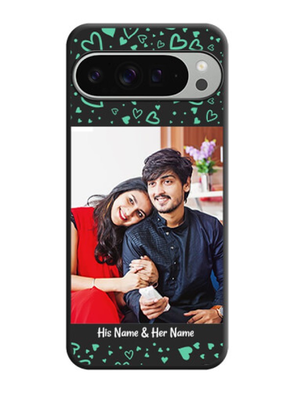 Custom Sea Green Indefinite Love Pattern on Photo On Space Black Custom Soft Matte Mobile Back Cover - Pixel 9 Pro Xl