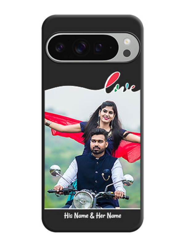 Custom Fall in Love Pattern with Picture on Photo On Space Black Custom Soft Matte Mobile Back Cover - Pixel 9 Pro Xl