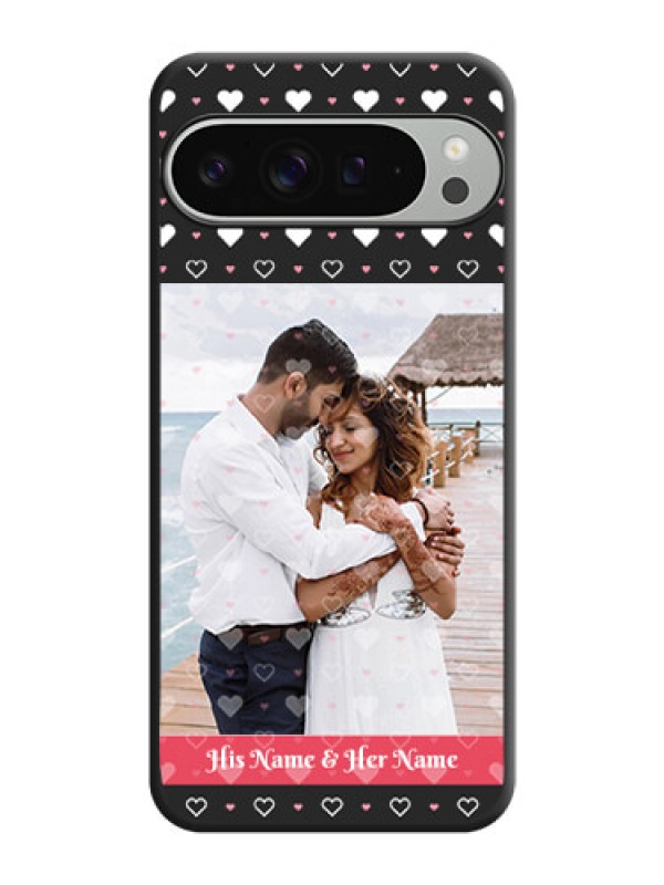 Custom White Color Love Symbols with Text Design on Photo On Space Black Custom Soft Matte Mobile Back Cover - Pixel 9 Pro Xl