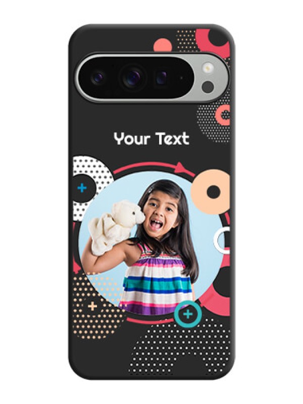 Custom Multicoloured Round Image On Space Black Custom Soft Matte Mobile Back Cover - Pixel 9 Pro Xl