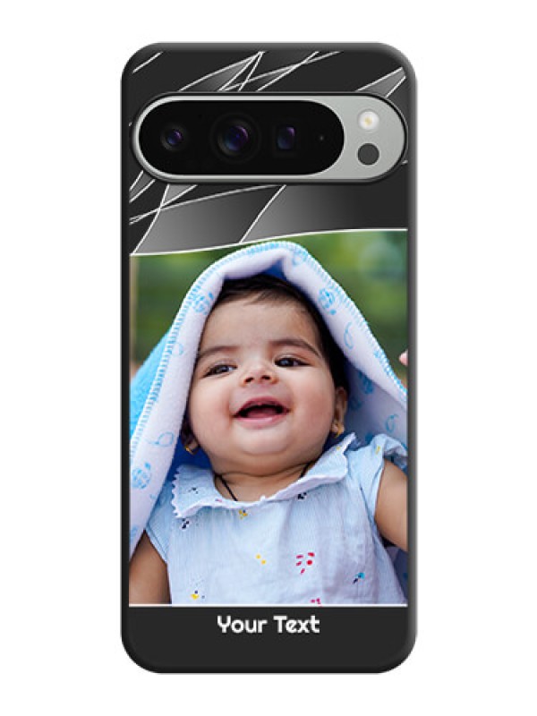 Custom Mixed Wave Lines on Photo On Space Black Custom Soft Matte Mobile Back Cover - Pixel 9 Pro Xl