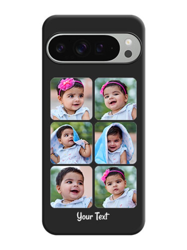 Custom Floral Art with 6 Image Holder on Photo On Space Black Custom Soft Matte Mobile Back Cover - Pixel 9 Pro Xl