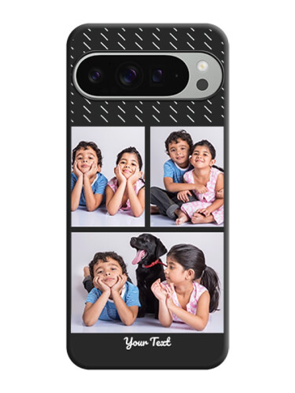 Custom Cross Dotted Pattern with 2 Image Holder On Space Black Custom Soft Matte Mobile Back Cover - Pixel 9 Pro Xl