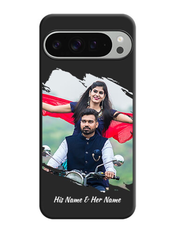 Custom Grunge Brush Strokes on Photo On Space Black Custom Soft Matte Mobile Back Cover - Pixel 9 Pro Xl