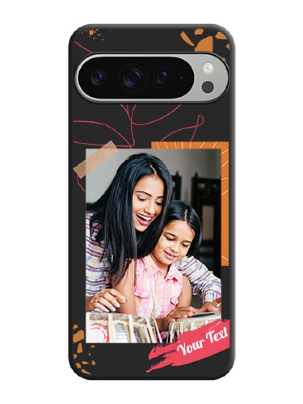 Custom Orange Photo Frame On Space Black Custom Soft Matte Mobile Back Cover - Pixel 9 Pro Xl