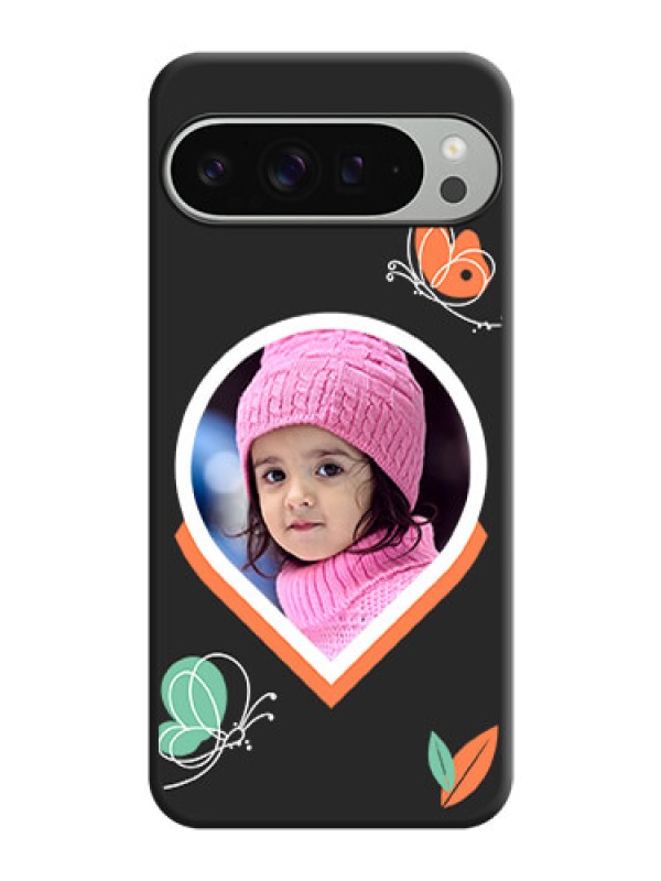 Custom Upload Pic With Simple Butterly Design On Space Black Custom Soft Matte Mobile Back Cover - Pixel 9 Pro Xl