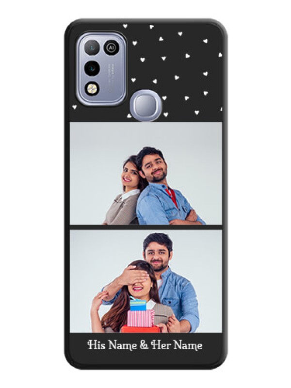 Custom Miniature Love Symbols with Name on Space Black Custom Soft Matte Back Cover - Infinix Hot 10 Play