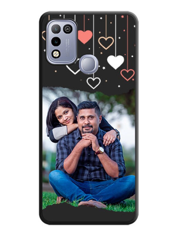 Custom Love Hangings with Splash Wave Picture on Space Black Custom Soft Matte Phone Back Cover - Infinix Hot 10 Play