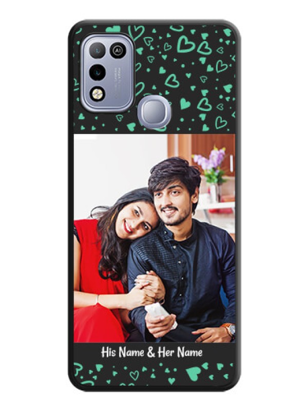 Custom Sea Green Indefinite Love Pattern on Photo on Space Black Soft Matte Mobile Cover - Infinix Hot 10 Play