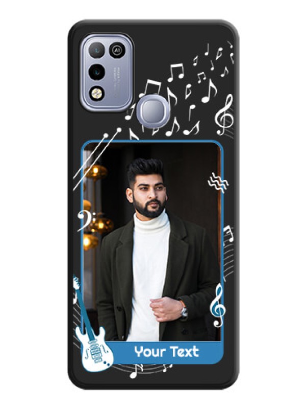 Custom Musical Theme Design with Text on Photo on Space Black Soft Matte Mobile Case - Infinix Hot 10 Play