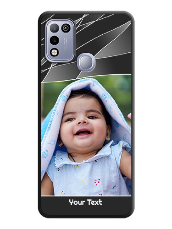 Custom Mixed Wave Lines on Photo on Space Black Soft Matte Mobile Cover - Infinix Hot 10 Play
