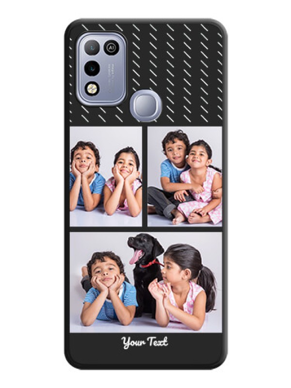 Custom Cross Dotted Pattern with 2 Image Holder on Personalised Space Black Soft Matte Cases - Infinix Hot 10 Play
