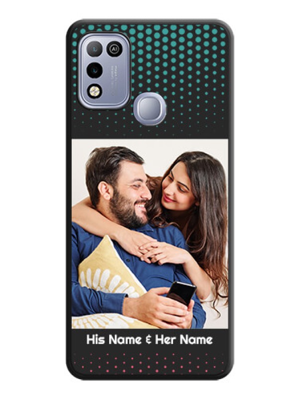 Custom Faded Dots with Grunge Photo Frame and Text on Space Black Custom Soft Matte Phone Cases - Infinix Hot 10 Play