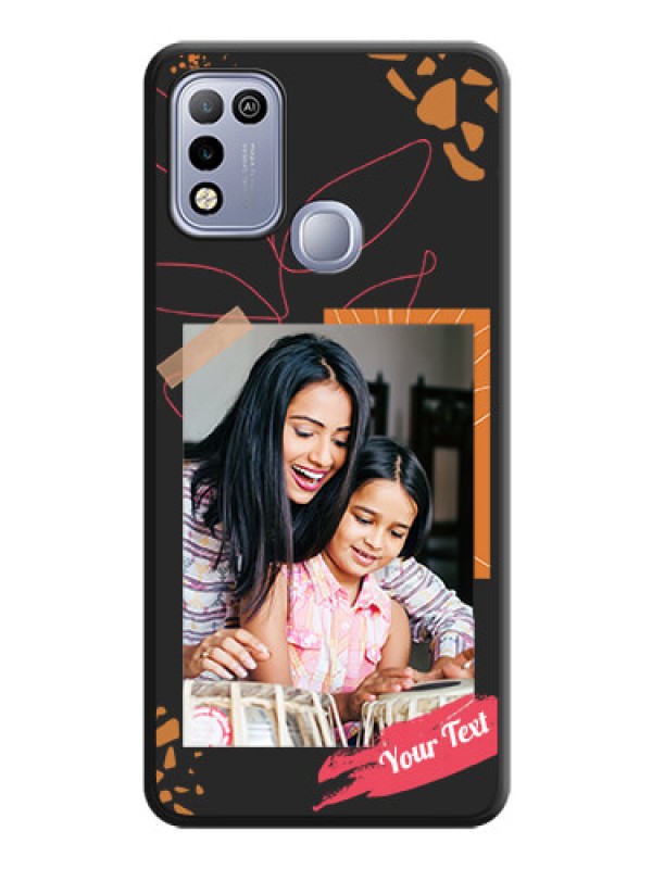 Custom Orange Photo Frame on Space Black Custom Soft Matte Phone Back Cover - Infinix Hot 10 Play