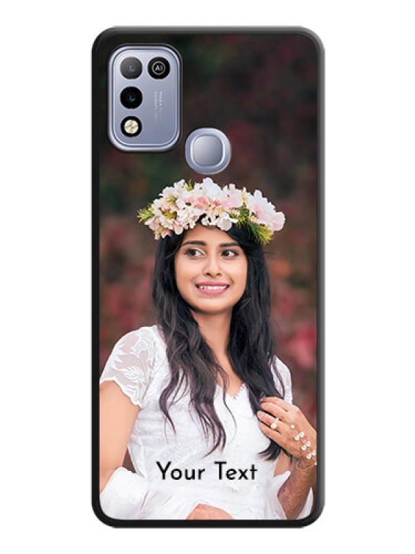 Custom Full Single Pic Upload With Text On Space Black Personalized Soft Matte Phone Covers -Infinix Hot 10 Play