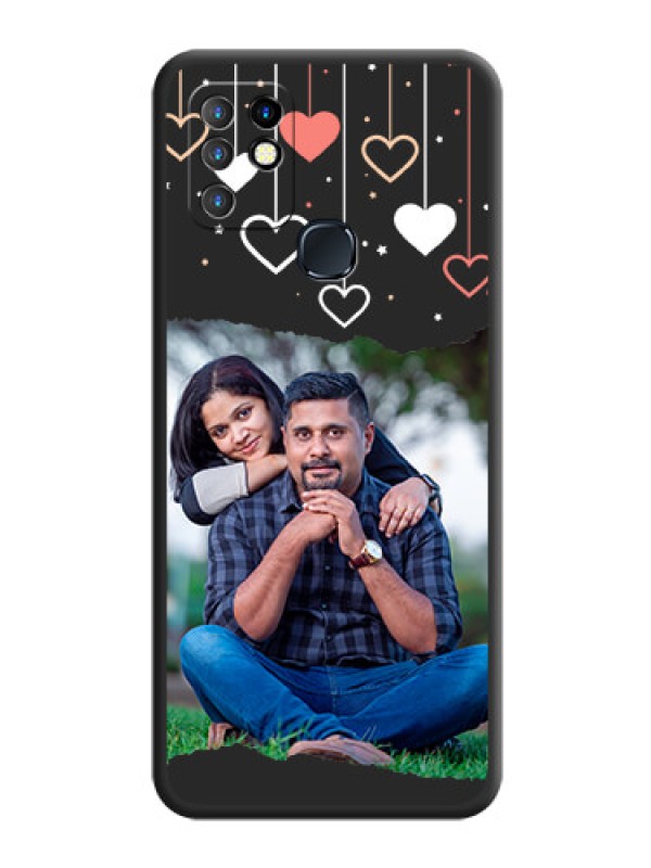 Custom Love Hangings with Splash Wave Picture on Space Black Custom Soft Matte Phone Back Cover - Infinix Hot 10