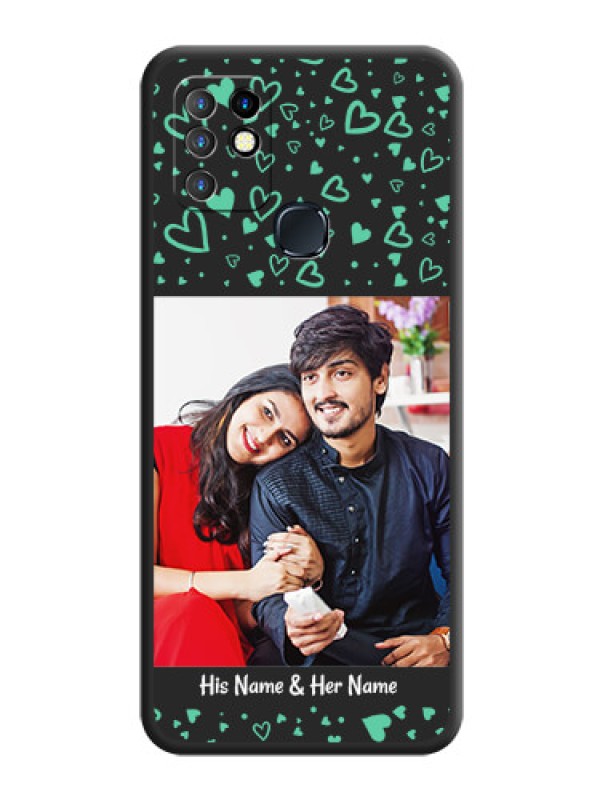 Custom Sea Green Indefinite Love Pattern on Photo on Space Black Soft Matte Mobile Cover - Infinix Hot 10