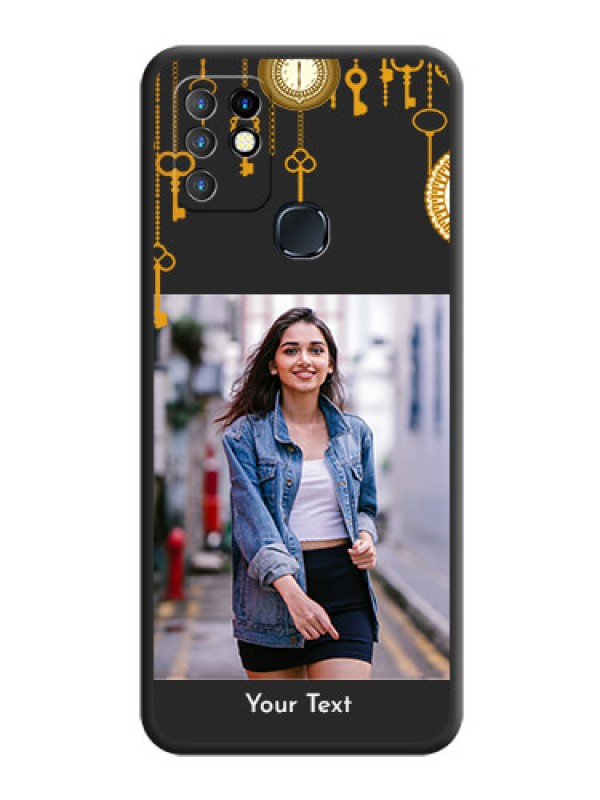 Custom Decorative Design with Text on Space Black Custom Soft Matte Back Cover - Infinix Hot 10