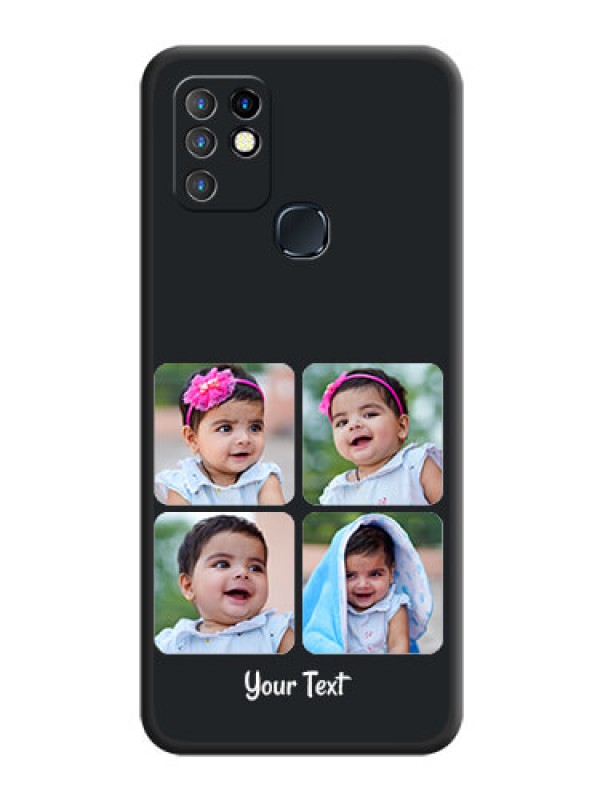Custom Floral Art with 6 Image Holder on Photo on Space Black Soft Matte Mobile Case - Infinix Hot 10