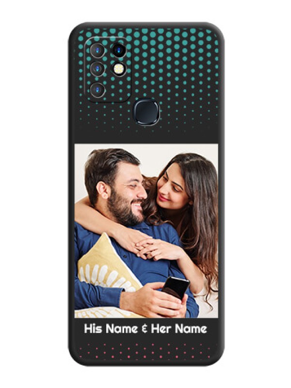 Custom Faded Dots with Grunge Photo Frame and Text on Space Black Custom Soft Matte Phone Cases - Infinix Hot 10