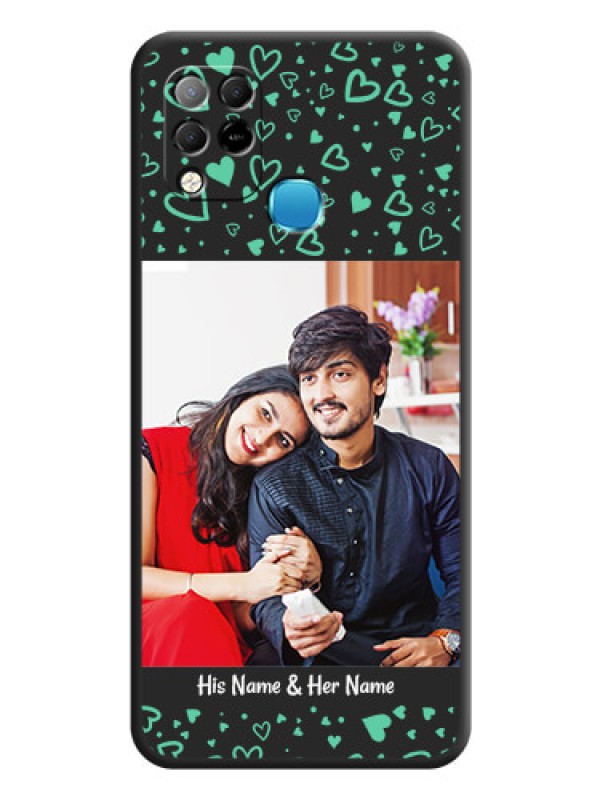 Custom Sea Green Indefinite Love Pattern on Photo on Space Black Soft Matte Mobile Cover - Infinix Hot 10s