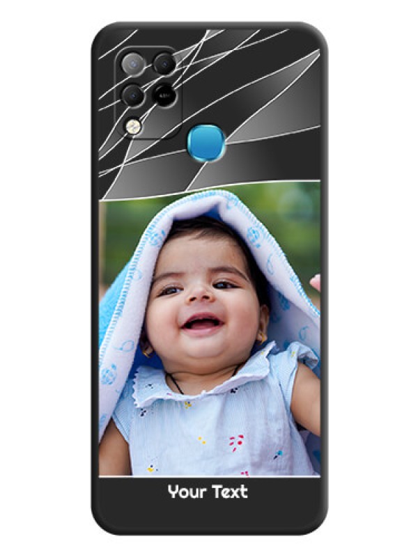 Custom Mixed Wave Lines on Photo on Space Black Soft Matte Mobile Cover - Infinix Hot 10s
