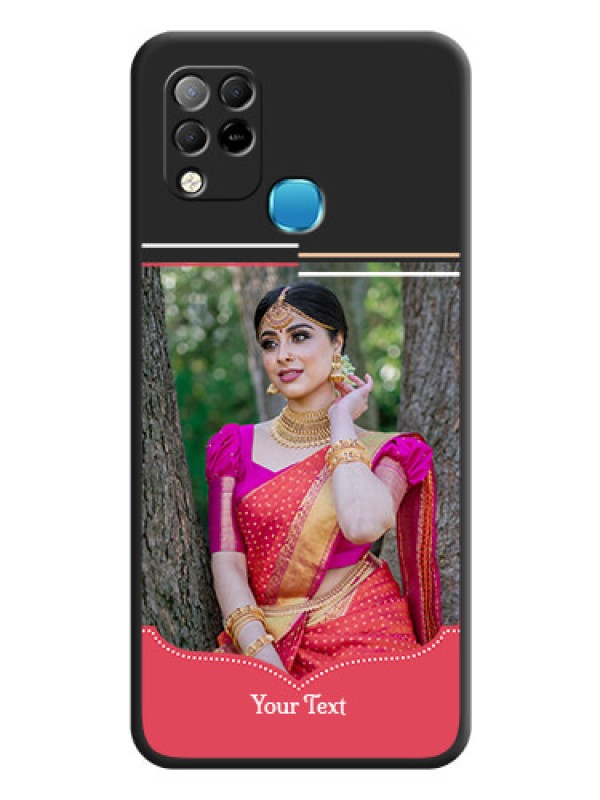 Custom Classic Plain Design with Name on Photo on Space Black Soft Matte Phone Cover - Infinix Hot 10s