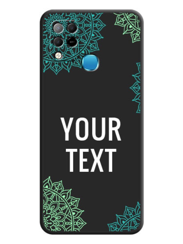 Custom Your Name with Floral Design on Space Black Custom Soft Matte Back Cover - Infinix Hot 10s