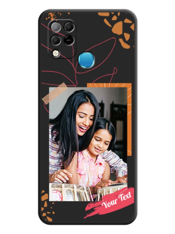 Custom Orange Photo Frame on Space Black Custom Soft Matte Phone Back Cover - Infinix Hot 10s